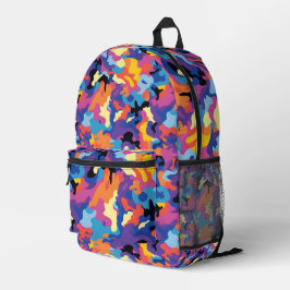 Farbenfrohe Camouflage Bedruckter Rucksack