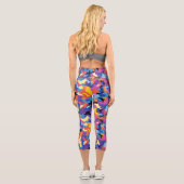 Farbenfrohe Camouflage Capri Leggings (Rückseite)