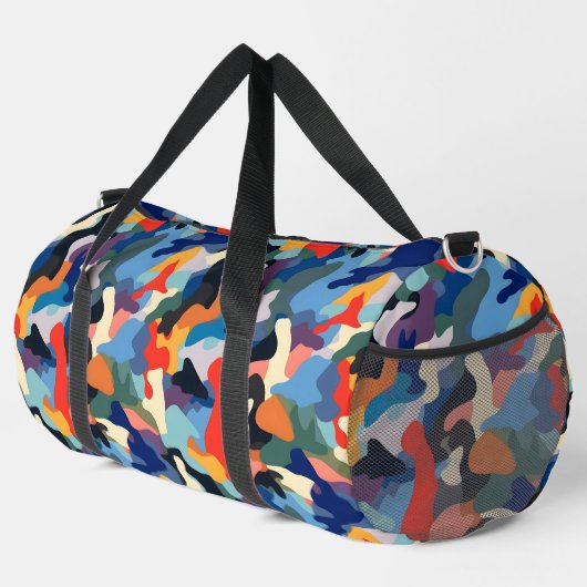 Farbenfrohe Camouflage Duffle Bag (Rechte Ecke)