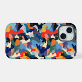 Farbenfrohe Camouflage iPhone 15 Hülle (Rückseite (Horizontal))