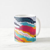 Farbenfrohe Camouflage: Polka Dot Vintag Kaffeetasse (VorderseiteRechts)