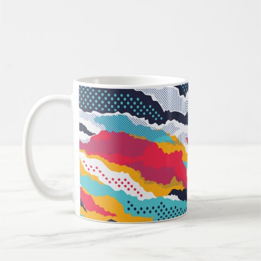 Farbenfrohe Camouflage: Polka Dot Vintag Kaffeetasse (Links)