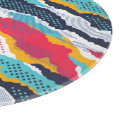 Farbenfrohe Camouflage: Polka Dot Vintag Schneidebrett (Ecke)