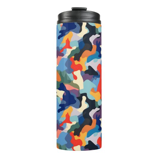 Farbenfrohe Camouflage Thermosbecher (Vorderseite)