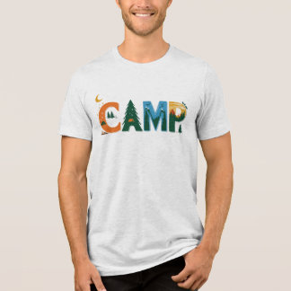 Farbenfrohe CAMP Abenteuer Grafik - Natur, Camping Tri-Blend Shirt