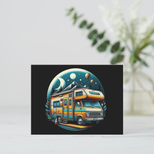 Farbenfrohe Camper Postcard! Postkarte (Stehend Vorderseite)