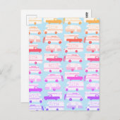 Farbenfrohe Campingtrailer Vanlife RV Muster Postkarte (Vorne/Hinten)