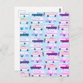 Farbenfrohe Campingtrailer Vanlife RV Muster Postkarte (Vorne/Hinten)