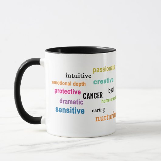 Farbenfrohe CANCER-Eigenschaften Name des odiac-Ze Tasse (Links)