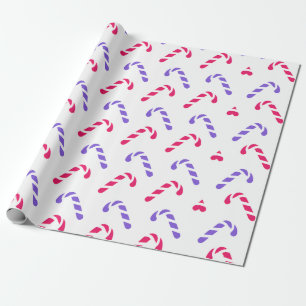 Farbenfrohe Candy Cane Muster Geschenkpapier