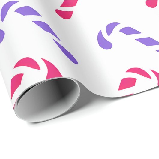 Farbenfrohe Candy Cane Muster Geschenkpapier (Rolleneckpunkt)