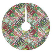 Farbenfrohe Candy Canes Polyester Weihnachtsbaumdecke (Vorderseite)