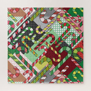 Farbenfrohe Candy Canes Puzzle