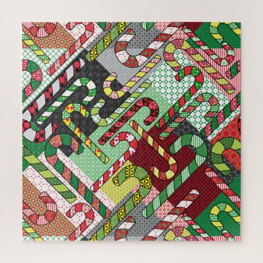 Farbenfrohe Candy Canes Puzzle (Vertikal)