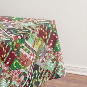 Farbenfrohe Candy Canes Tischdecke