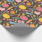 Farbenfrohe Candy Explosion Lollipop Blue Orange R Geschenkpapier (Ecke)