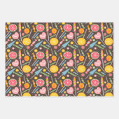 Farbenfrohe Candy Explosion Lollipop Blue Orange R Geschenkpapier Set (Vorderseite 2)