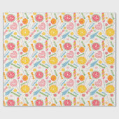 Farbenfrohe Candy Explosion Lollipop Orange Rosa Geschenkpapier (Flach)