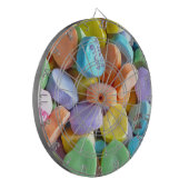 Farbenfrohe Candy Hearts Dartscheibe (Vorderseite Links)