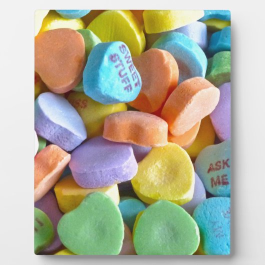 Farbenfrohe Candy Hearts Fotoplatte (Vorderseite)