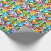 Farbenfrohe Candy Hearts Geschenkpapier (Ecke)