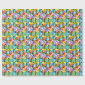 Farbenfrohe Candy Hearts Geschenkpapier (Flach)