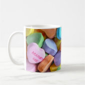 Farbenfrohe Candy Hearts Kaffeetasse (Links)