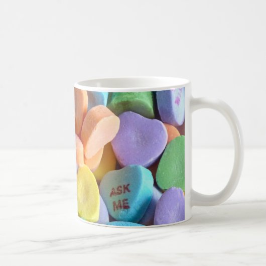 Farbenfrohe Candy Hearts Kaffeetasse (Rechts)