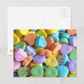 Farbenfrohe Candy Hearts Postkarte (Vorne/Hinten)