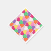 Farbenfrohe Candy Hearts Serviette (Ecke)