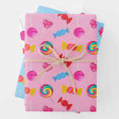 Farbenfrohe Candy & Lollipop Muster Geschenkpapier Set (Beispiel)