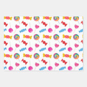 Farbenfrohe Candy & Lollipop Muster Geschenkpapier Set (Vorderseite 3)