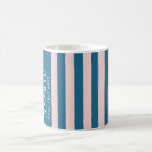 Farbenfrohe Candy Nautical Blue Modern Stripes Kaffeetasse (Mittel)