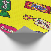 Farbenfrohe Candy Seamless Patternart, Pop, Süßigk Geschenkpapier (Ecke)