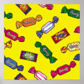 Farbenfrohe Candy Seamless Patternart, Pop, Süßigk Poster (Vorne)