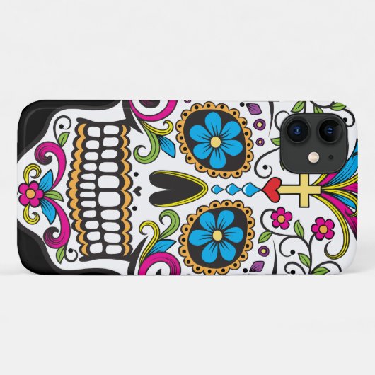 Farbenfrohe Candy Skull Case-Mate iPhone Case (Rückseite (Horizontal))