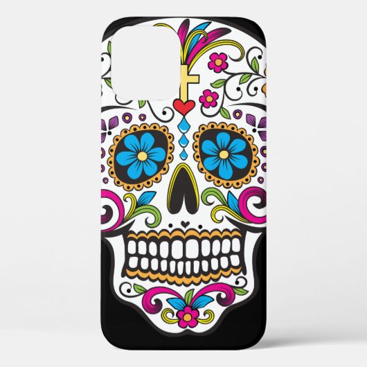 Farbenfrohe Candy Skull Case-Mate iPhone Case (Rückseite)