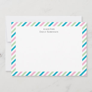 Farbenfrohe Candy Stripe Personalisierte Danke Mitteilungskarte