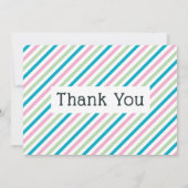 Farbenfrohe Candy Stripe Personalisierte Danke Mitteilungskarte (Rückseite)