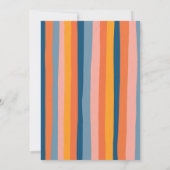 Farbenfrohe Candy Stripes fröhlich mutige Hochzeit Einladung (Rückseite)