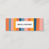 Farbenfrohe Candy Stripes Minimalistisch Cool Mini Visitenkarte (Vorderseite)