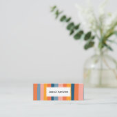 Farbenfrohe Candy Stripes Minimalistisch Cool Mini Visitenkarte (Stehend Vorderseite)