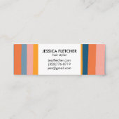 Farbenfrohe Candy Stripes Minimalistisch Cool Mini Visitenkarte (Rückseite)