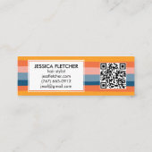 Farbenfrohe Candy Stripes Minimalistischer Chic QR Mini Visitenkarte (Rückseite)