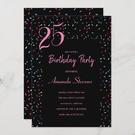 Farbenfrohe Candy Tropfen Muster Geburtstag Einladung (Vorne/Hinten)