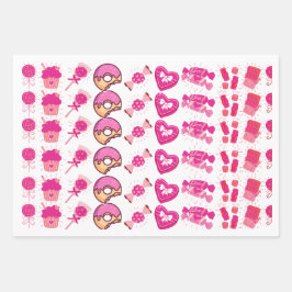 Farbenfrohe Candyland Birthday Geschenkpapier Set