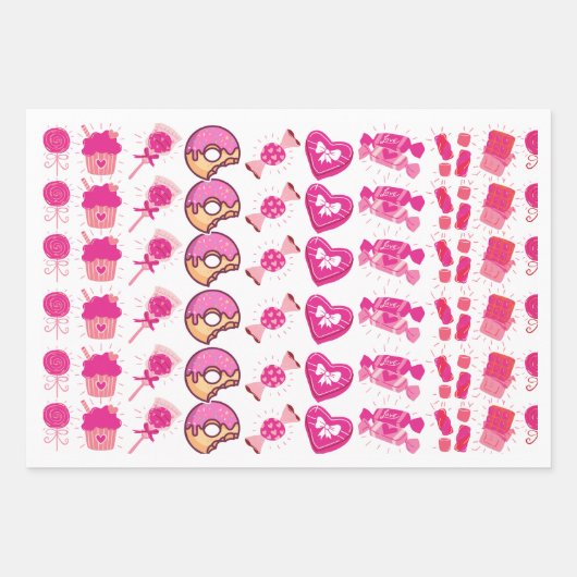 Farbenfrohe Candyland Birthday Geschenkpapier Set (Vorderseite)