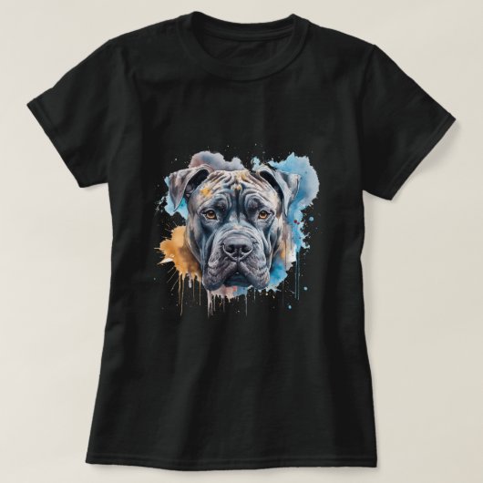 Farbenfrohe Cane Corso Wasserfarbe Kunst 7 T-Shirt (Design vorne)