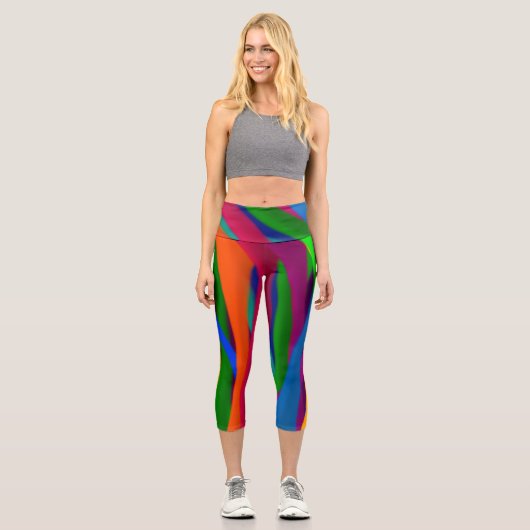 Farbenfrohe Capri Croppe 02 Yoga Pants Leggings (Vorderseite)