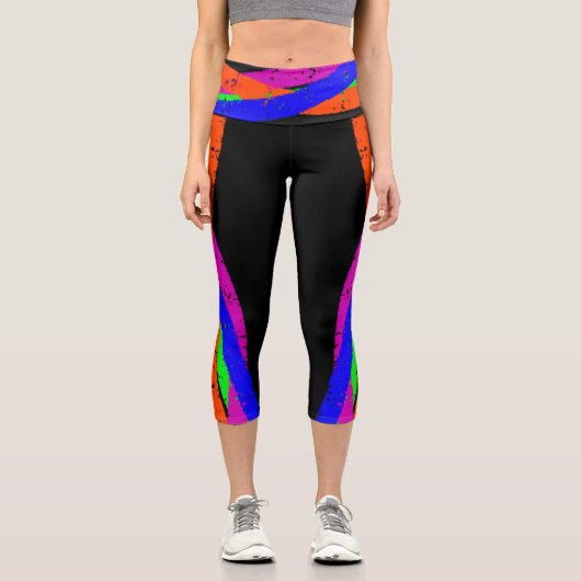 Farbenfrohe Capri Croppe 05 Yoga Pants (Vorderseite)